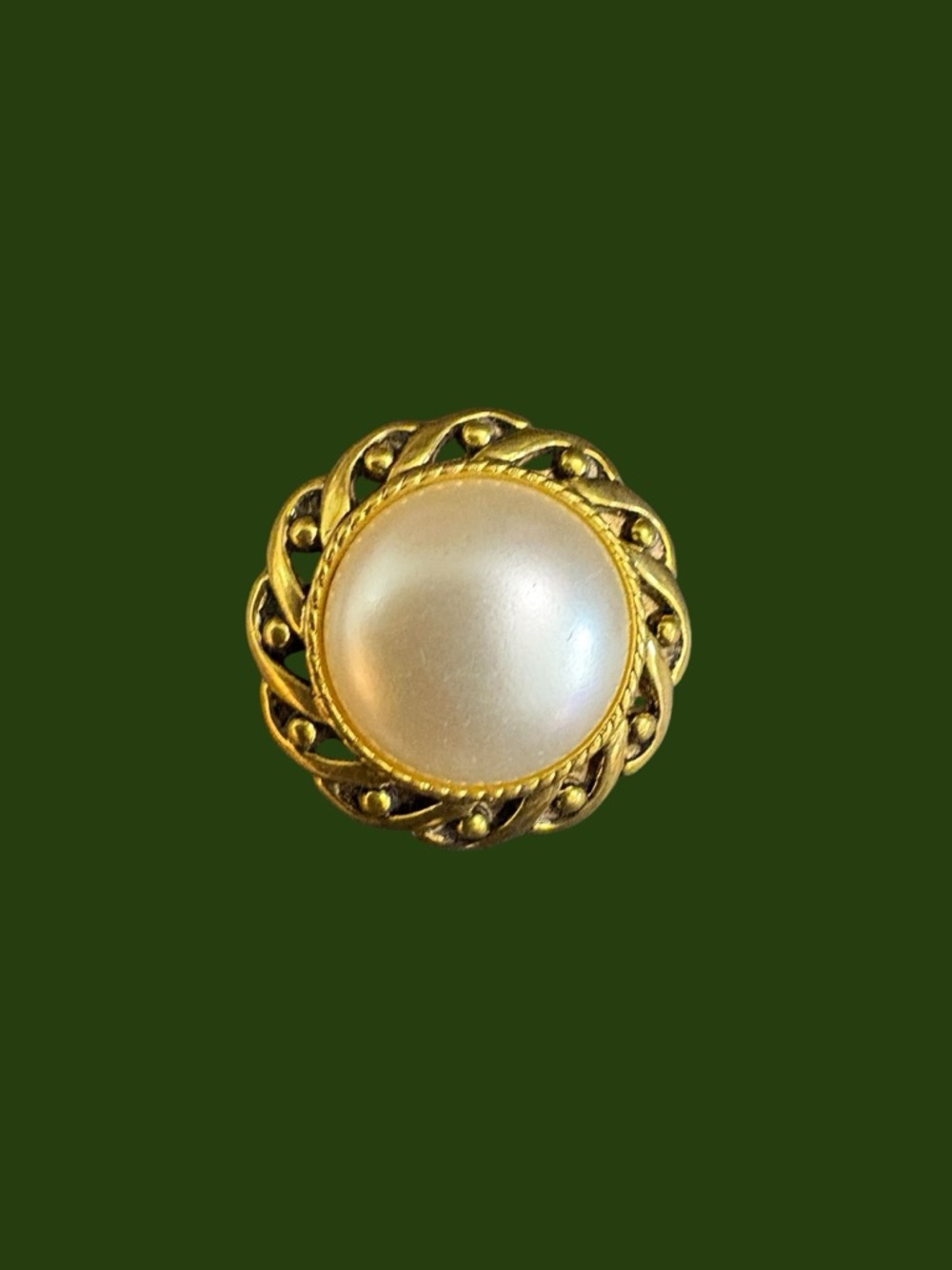 Vintage Button Covers - Gold & Pearl - Picture 2 of 4
